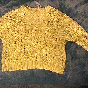 American Eagle Outfitters Neon Green Cable Knit Sweater